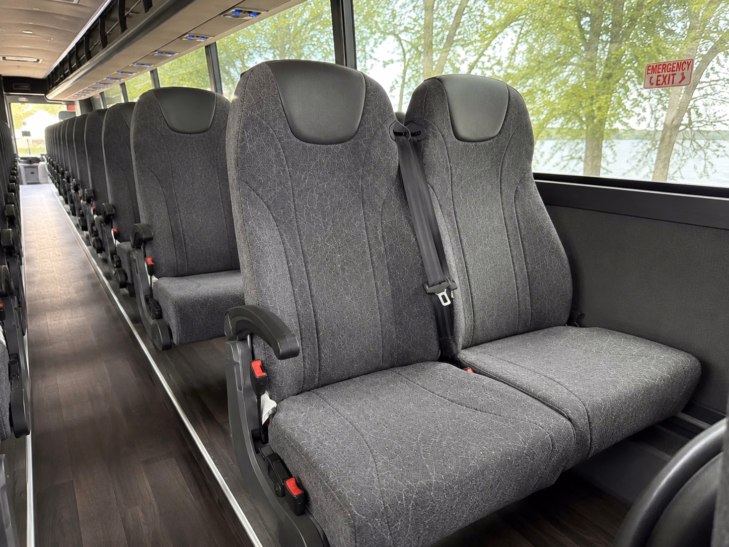 56 passenger charter bus inside